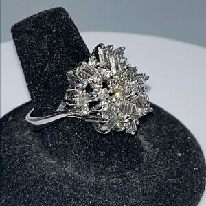 CBC  Silver Cubic Zirconia Ring Size 8